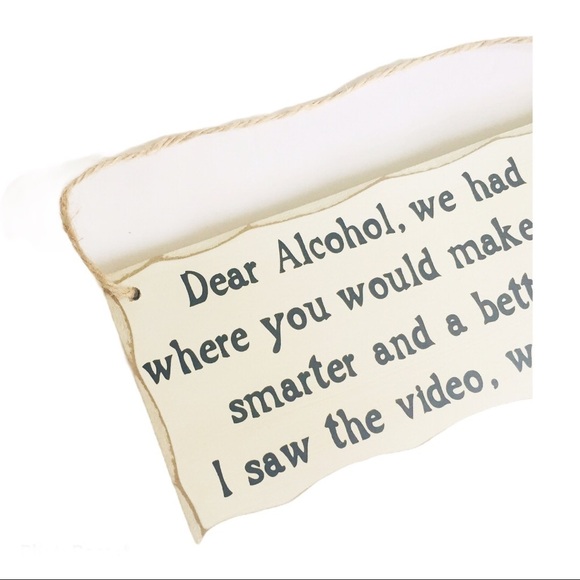 HOME DECOR Farmhouse Style With Vintage Print Alcohol We Had A Deal Wood Plaque - Picture 3 of 6